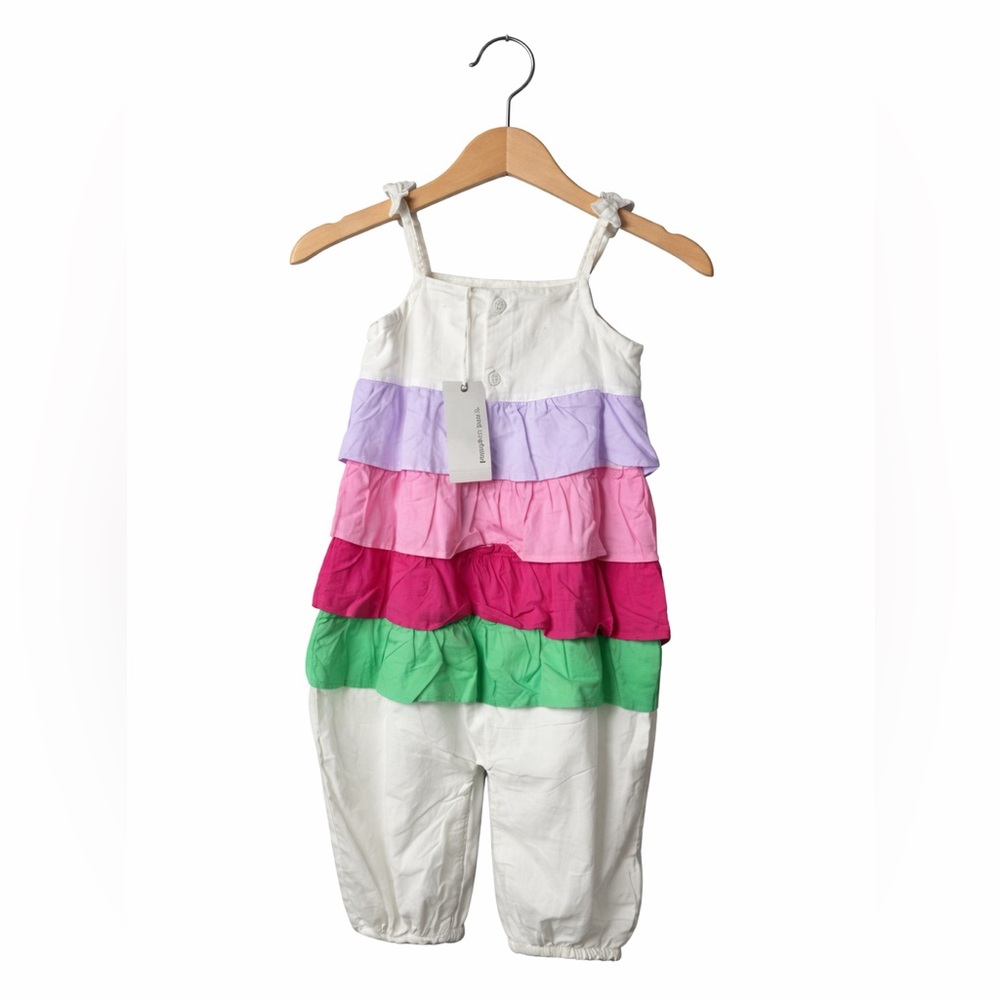 Pumpkin Patch Colorful Ruffle Cotton Romper. New with tags. Size 18/24 Months.